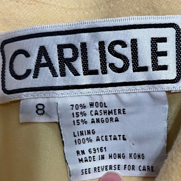 Carlisle Yellow Wool Cashmere Angora Blend Zip Car Coat – Size 8 - Picture 8 of 9